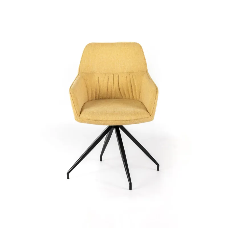 Sedia Caratterizzata da invitanti braccioli e dalla forma della seduta a conchiglia MODELLO GAIA dimensioni 56x56x h 87 cm - peso 18,5 kg sedia in tessuto Rivestimento Giallo Stones Srl Acquista Ora