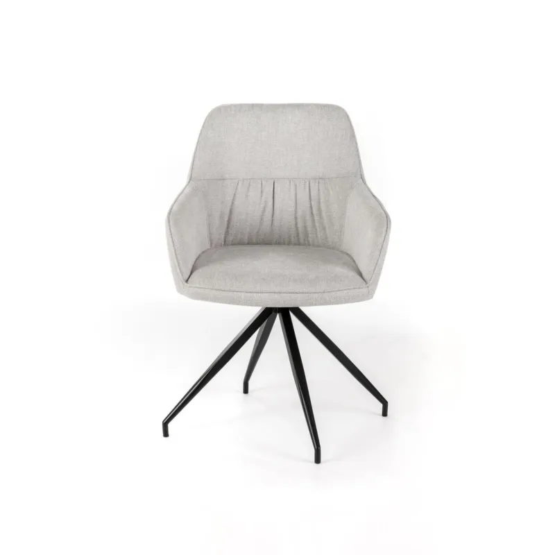 Sedia Caratterizzata da invitanti braccioli e dalla forma della seduta a conchiglia MODELLO GAIA dimensioni 56x56x h 87 cm - peso 18,5 kg sedia in tessuto Rivestimento Grigio chiaro Stones Srl Must-Have