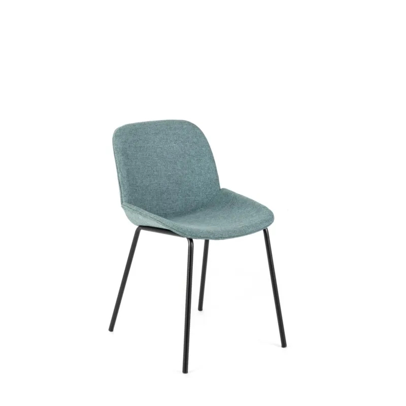 Sedia dalle linee morbide ed Rivestimento tessuto danno forma a MODELLO EVA dimensioni52x46x h 80 cm - peso 5,5 kg sedia in tessuto Rivestimento acquamarina Stones Srl Occasione Imperdibile