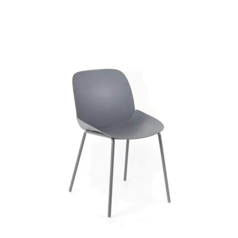 Seduta schienale in Polipropilene con struttura e gambe in metallo MODELLO EVA dimensioni 55x46 xh 79 cm - peso 4,8 colore Grigio Stones Srl Miglior Prezzo