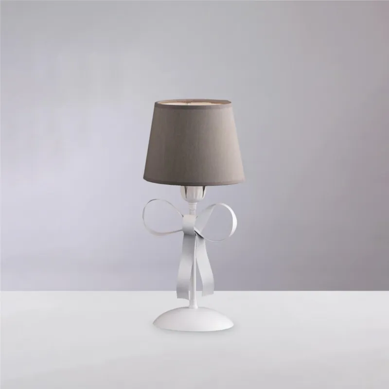 Acquista Ora Lumetto in ferro laccato bianco con decorazione effetto shabby chic Dimensioni 16xh17 1xE14 - 42 Watt Max Bianco Shabby Be Light