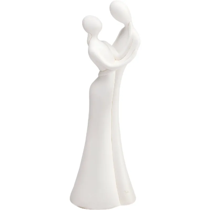 Innamorati braccio sul collo Statuetta In Resina bianco luna Medio h 20 cm colore bianco Fantin Argenti Esclusivo