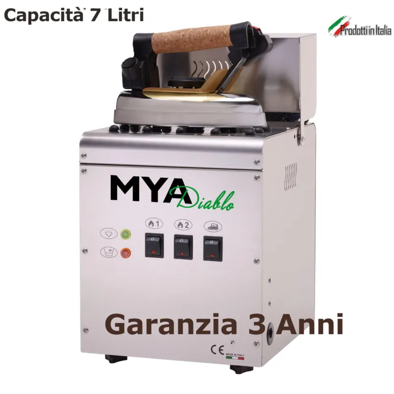 Spedizione Espresso Ferro DA stiro Professionale Lt 7 MYA DIABLO 5 25x29xh 42 cm caldaia inox con resistenza esterna 1450 w garanzia 3 anni Sintesi Stiro