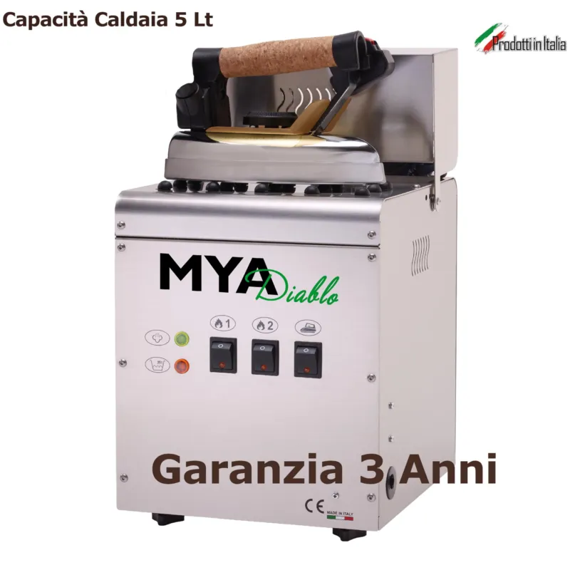 Ferro DA stiro Professionale Lt 5 MYA DIABLO 5 25x29xh 42 cm caldaia inox con resistenza esterna 1450 w garanzia 3 anni Sintesi Stiro Ordina Subito