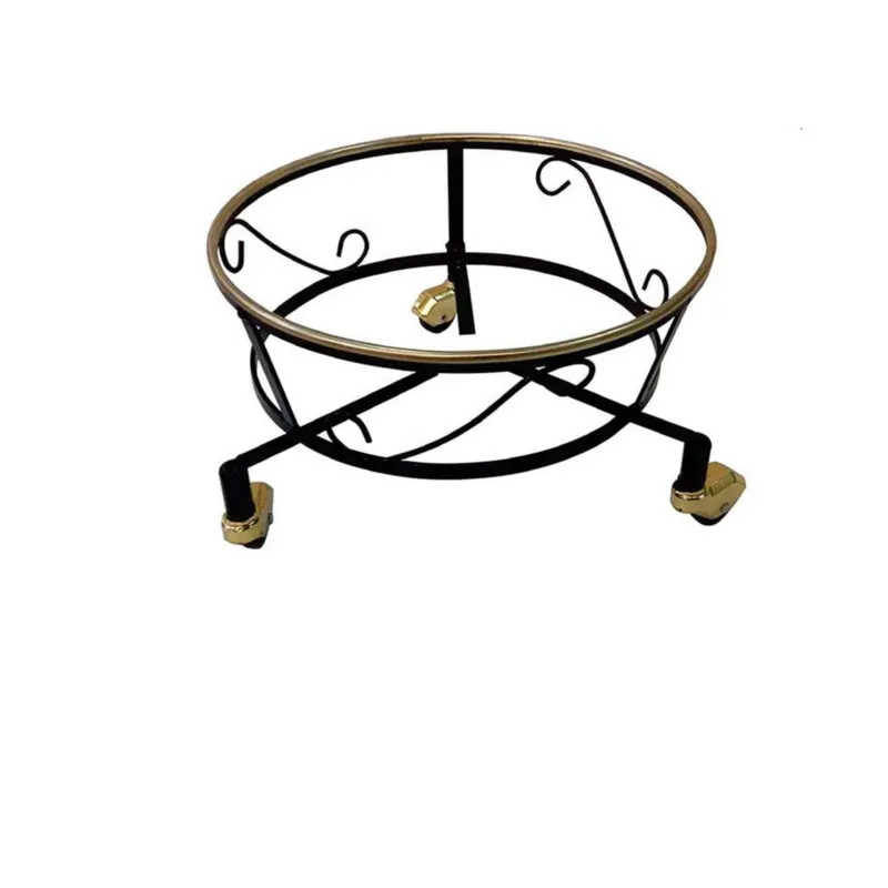 Esclusivo Porta vaso con ruote in ferro battuto e ottone 30xh17 cm lavorazione artigianale con piedi in ottone Sessa Ferro Battuto