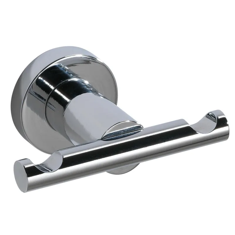 Appendiabito doppio in ottone cromato DECO 7x5xh3,5 cm stile retrò cromo lucido Carlo Iotti- Accessori Bagno Prezzo Ridotto