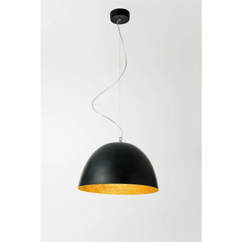 Lampada a Sospensione H20 in nebulite Ø 46xh27,5 Nero interno Oro, potete decorare la cappa come una lavagna In.Es ArtDesign Economico
