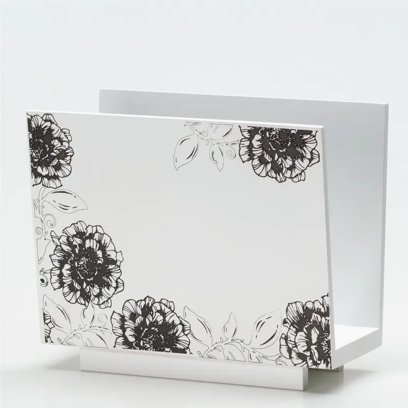 Affare Portariviste Rettangolare ROSA 32x22xh40 cm in Legno bianco marcatura color cacao I Dettagli