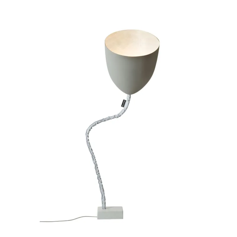 Lampada da terra Flower cemento colore grigio Altezza 31 cm Diametro 33,5 cm, realizzata in acciaio, nebulite, nylon, ghisa, vernice effeto cemento In.Es ArtDesign paralume interno blu Miglior Prezzo