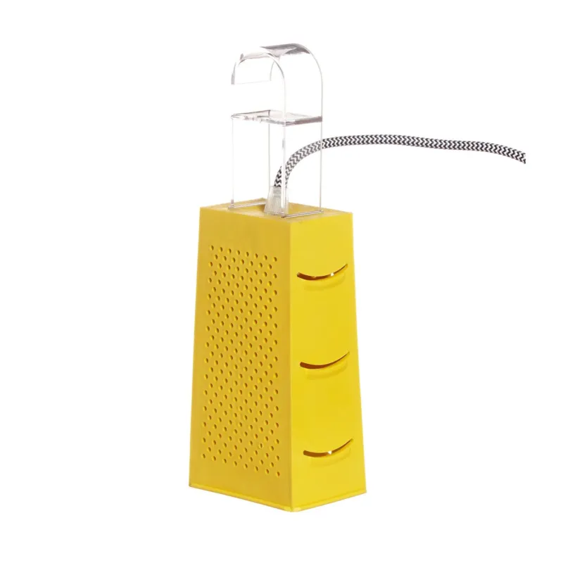 Prezzo Conveniente Lampada da Tavolo, Applique Cacio & Pepe colore giallo dimensioni 10 x 7 x h18 cm, raccomandato il LED da 6W, realizzata in laprene, policarbonato con cavi in diversi colori In.Es ArtDesign cavo blu