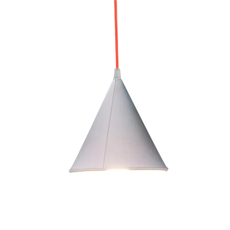 Lampada da Soffitto, Applique Pop 2 colore bianco dimensioni Altezza 17 cm Diametro 17,5 cm, raccomandato il LED da 6W, realizzata in laprene con cavi in diversi colori In.Es ArtDesign cavo blu Vendita Finale