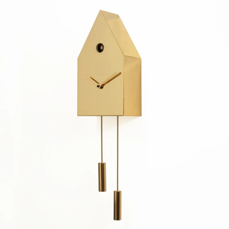 Spedito Oggi Orologio a Pendolo Cucu 24k 14x9xh54cm lamiera di metallo in Oro Progetti