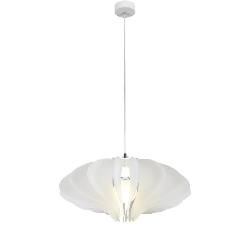 A Buon Prezzo Sospensione in metacrilato Bianco Satinato CIGNO Ø 52xh27 cm Struttura in metallo cromato verniciato bianco Emporium