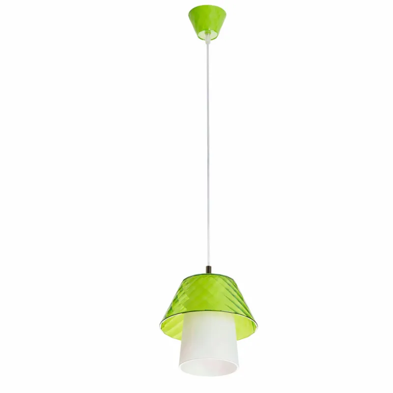 Sospensione realizzata in materiale acrilico TRILLY 1 Luce Ø20xh 25 cm Verde Emporium Promo Stagionale