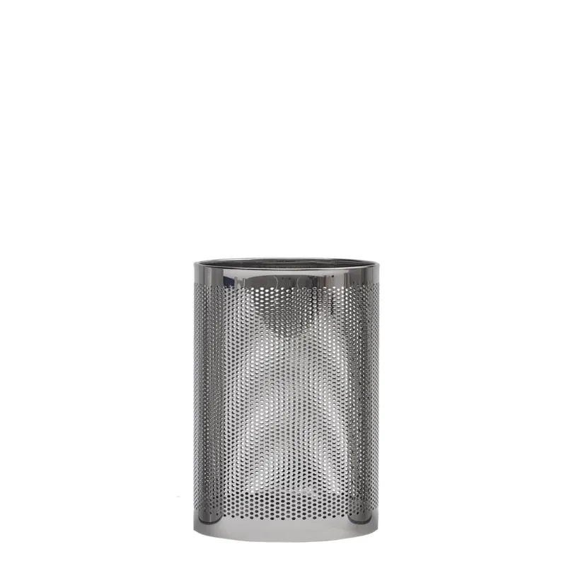 Promozione Esclusiva Cestino gettacarta diametro 20xh33 cm - L10 Forato in lamiera forata Mini Inox lucido Graepel spa