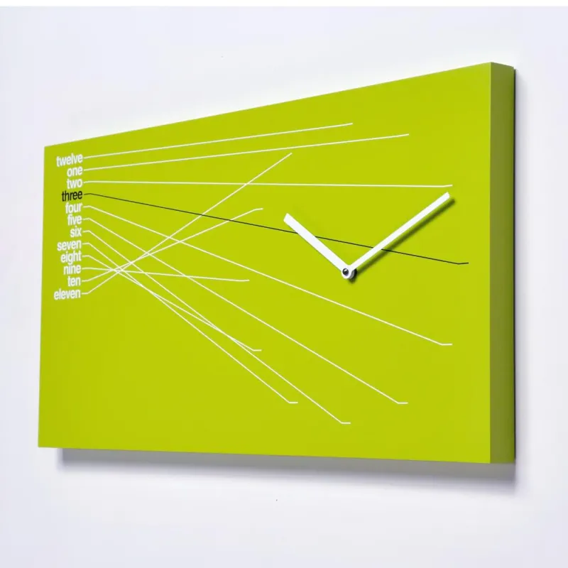 Offerta Speciale Orologio da parete Timeline in Legno verniciato 66x5xh35cm Verde Progetti