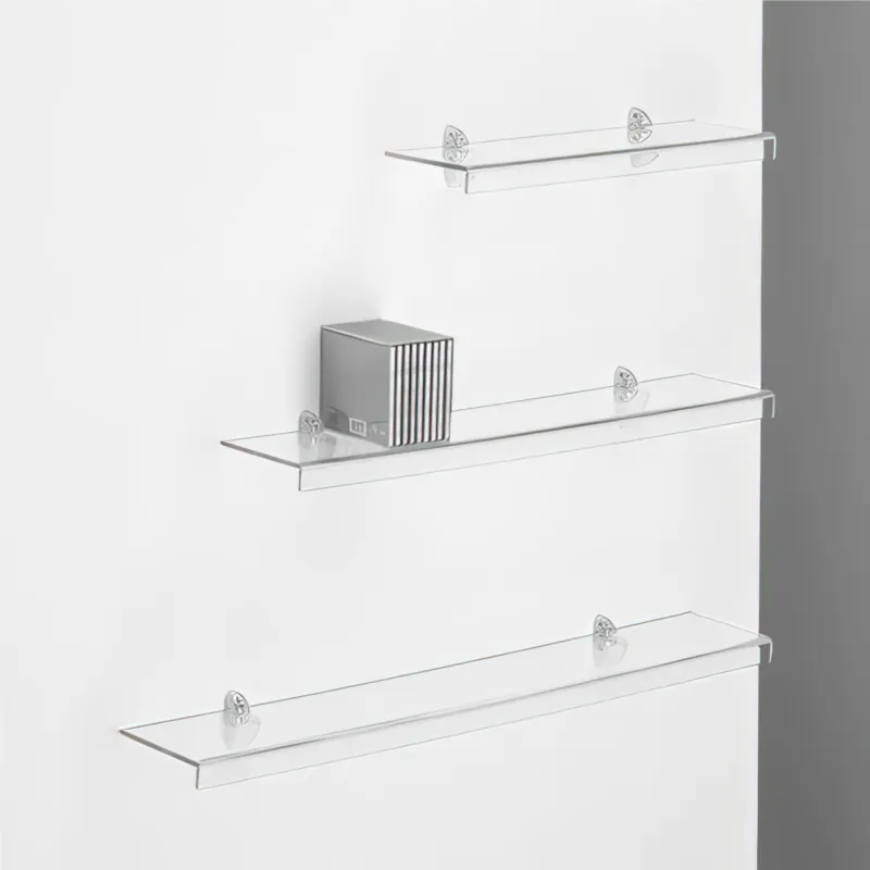 Esclusivo Mensola da muro in Cristallo acrilico Piccola PLANA Dimensioni 50x22 cm Portata max 12 kg Trasparente, profondità 22 cm Btrasparente Emporium