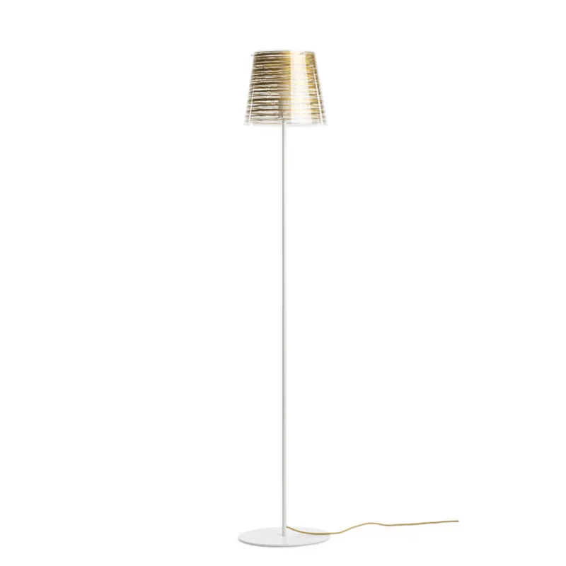 Lampada da terra con paralume in policarbonato Stampato PIXI diametro 35xh 175 cm peso 6 kg Paralume in policarbonato colore Oro Emporium Compra Oggi Stesso