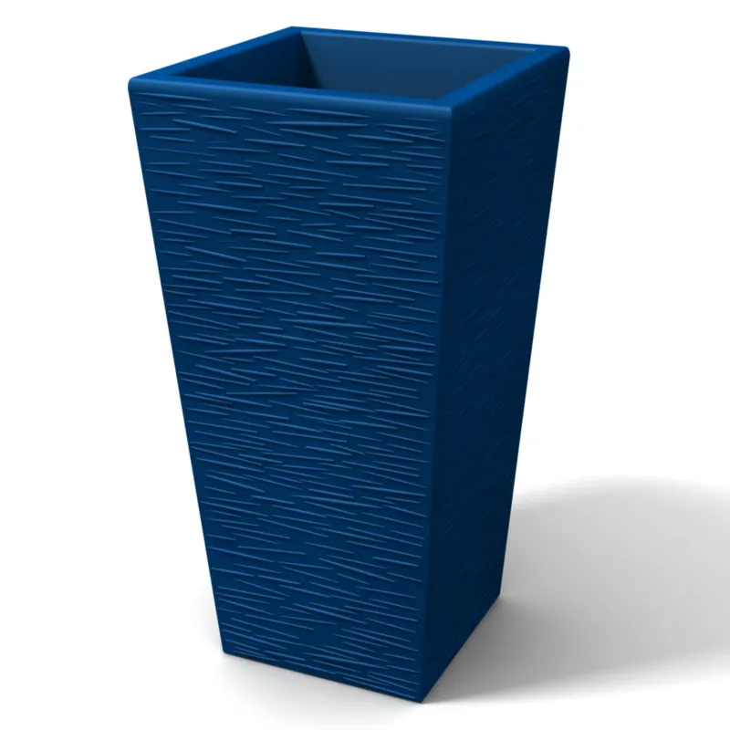 Portavaso Vaso in polietilene EGIZIO rustico 30x30xh 39 cm ideale per arredare al meglio sia un ambiente interno che esterno Blu Kloris Direttamente Dal Produttore