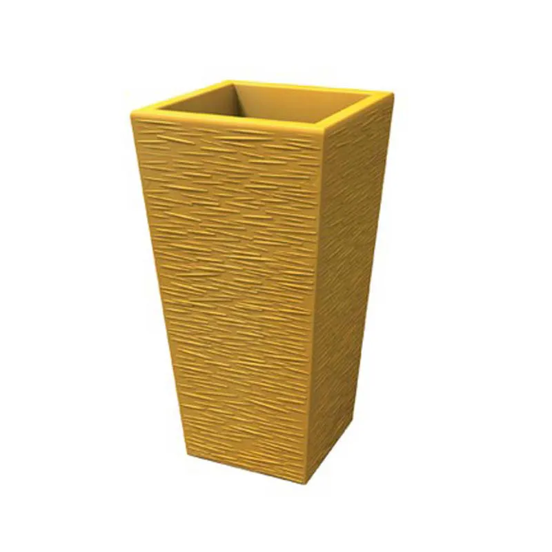 Portavaso Vaso in polietilene EGIZIO rustico 30x30xh 39 cm ideale per arredare al meglio sia un ambiente interno che esterno Ocra Kloris Popolare