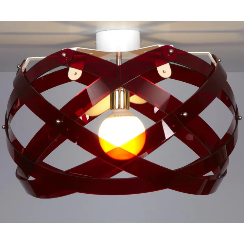 Lampada da soffitto Nuclea Medio Ø53xh30 cm - peso 3,7 kg colore Rosso Trasparente Emporium Promo Stagionale