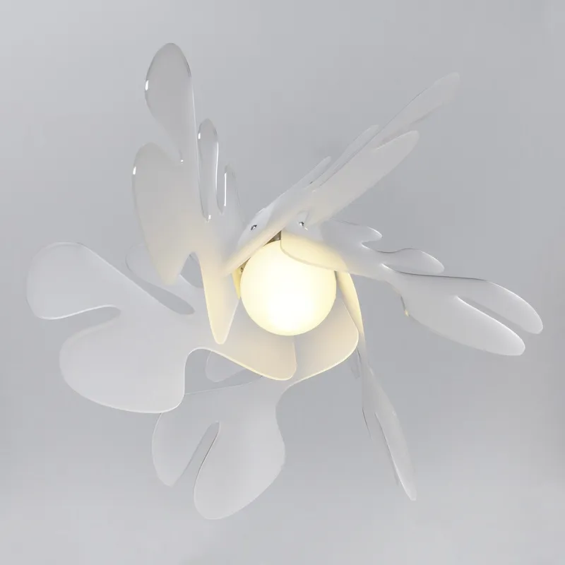 Direttamente Dal Produttore Lampada a Sospensione 55x55h32 cm Aralia in metacrilato Versione Piccola Peso 2.4 kg 30W Bianco Satinato Emporium