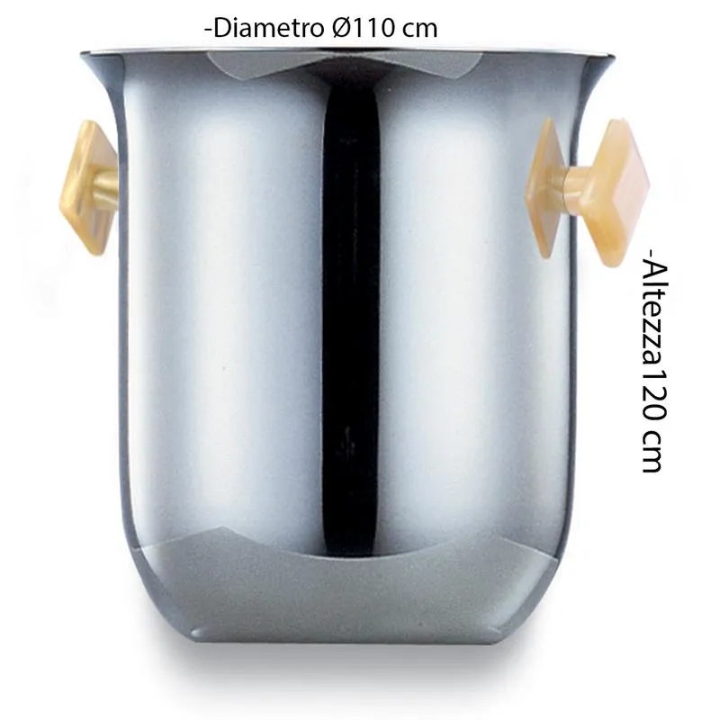 Direttamente Dal Produttore Secchiello Ghiaccio diametro Ø11xh12 SEVILLE Piccolo in acciaio inox Lucido manici colorati Eme Posaterie Avorio Perlato 13 EME