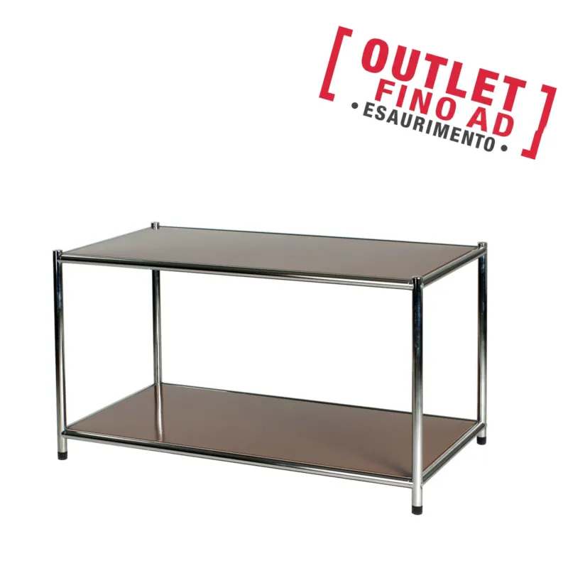 Miglior Prezzo Libreria cromata 2 ripiani colore Marrone Easy 40x80xh40,5cm montaggio facile piedini regolabili Archimede System