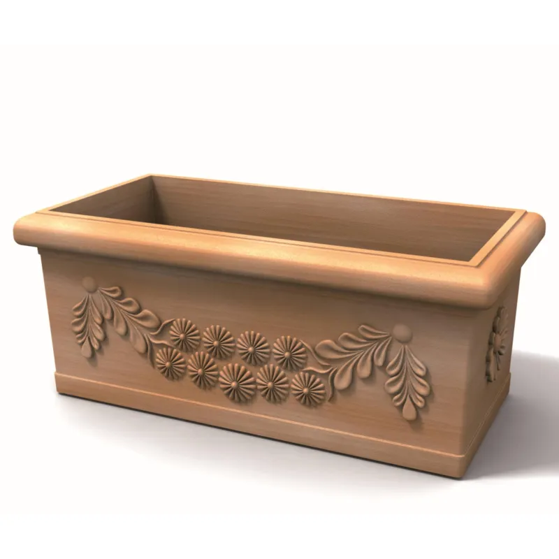 Bestseller Vaso rettangolare Festonato in Polietilene colore inalterabile dimensioni 100x48 x h 39,5- 85 litri colore tegola Kloris