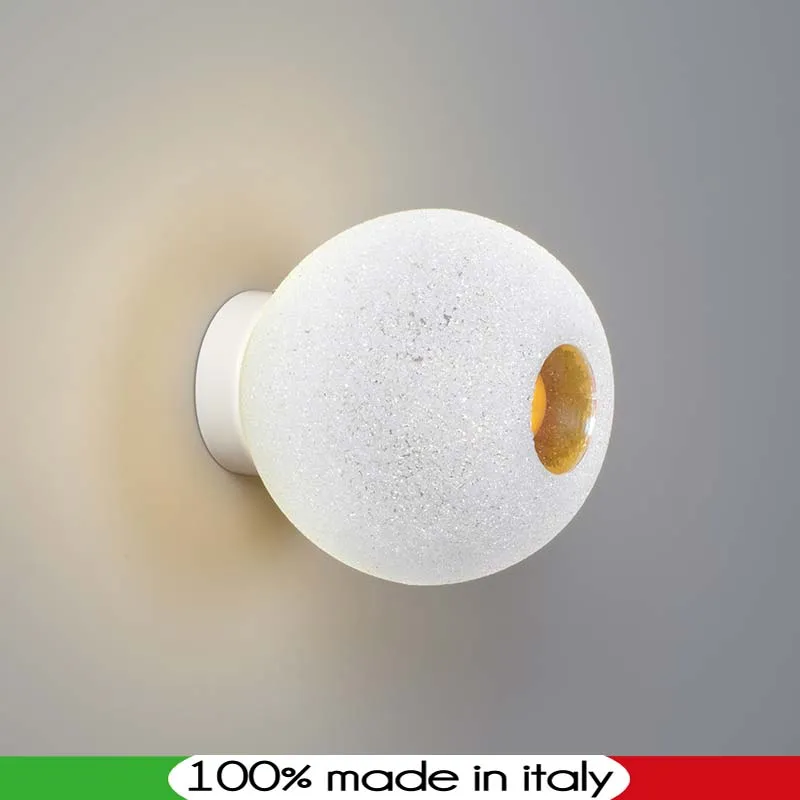 Direttamente Dal Produttore Applique da muro Scintilla diametro 19xh20 cm in policarbonato granulare Emporium Emporium Bianco Satinato