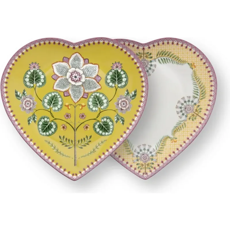 Lily&Lotus - Piatto a Forma di Cuore, 21,5 cm,Giallo Soddisfatti O Rimborsati