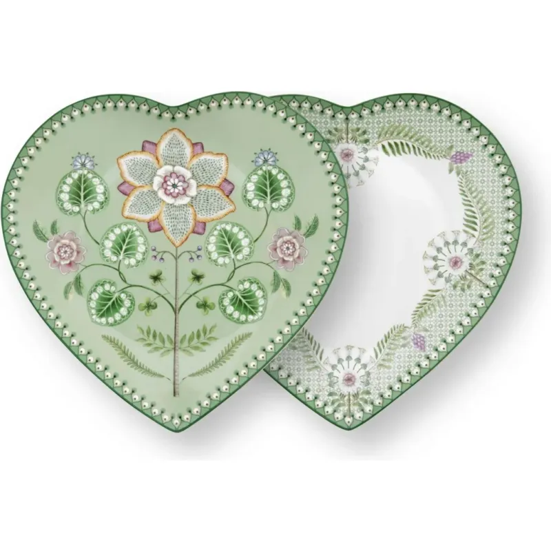 Soddisfatti O Rimborsati Lily&Lotus - Piatto a Forma di Cuore, 21,5 cm,Verde chiaro