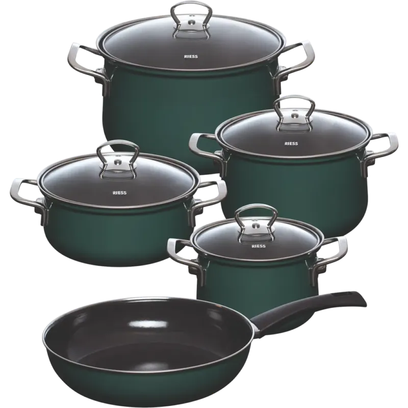 Nouvelle Set di Pentole Smaltate - 5 Pezzi,Petrolio Acquista Ora