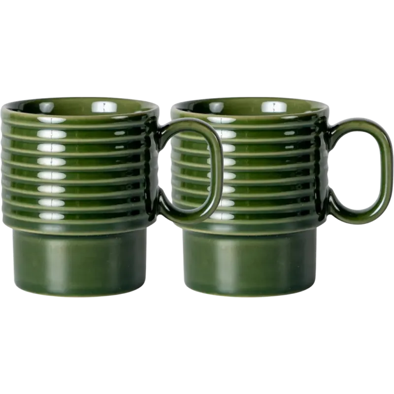 Coffee & More - Set di 2 Tazzine da Caffè,Green Promo Stagionale