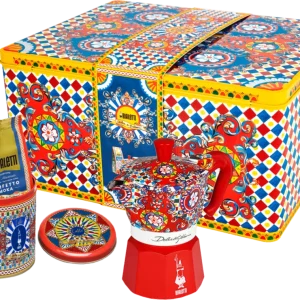 Dolce&Gabbana - Carretto Siciliano - Set Moka Express 3 Tazzine + Perfetto Moka Irresistibile 200 g Pagamento Sicuro