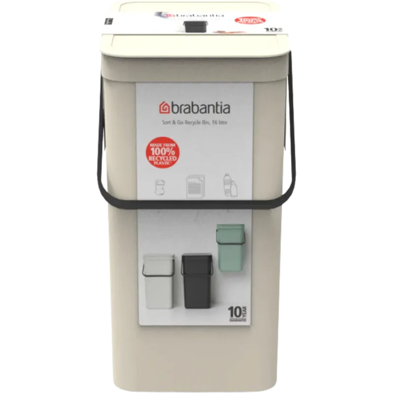 Sort & Go - Pattumiera 16 L,Soft Beige Di Tendenza