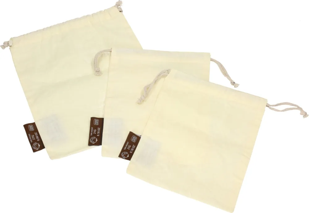 Set 3 Sacchettini in Cotone Biologico Promozione