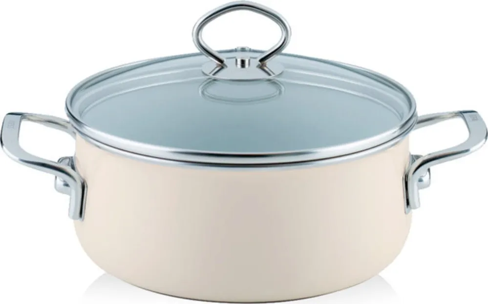 Promo Stagionale Nouvelle-Avorio Top 3000 Casseruola con Coperchio in Vetro,20 cm