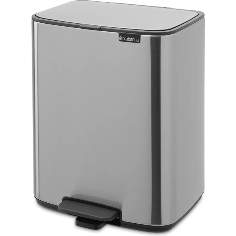 Bo - Pattumiera a Pedale, 12 L,Matt Steel Fingerprint Proof Bestseller