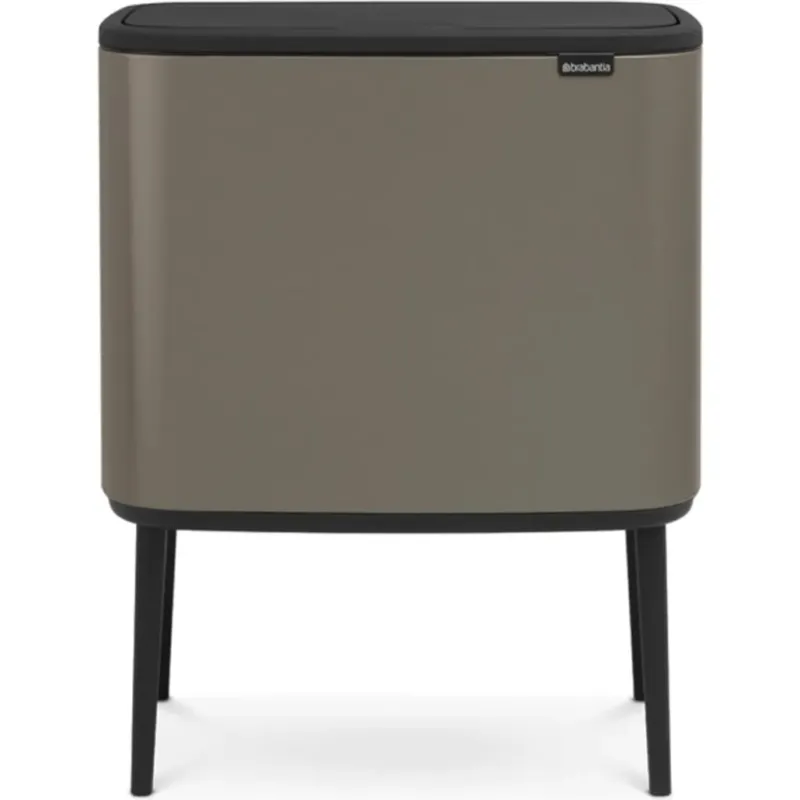 Promozione Bo Touch Bin - Pattumiera 3 x 11 L con 3 Inserti in Plastica,Platinum