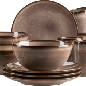 Smoky‘s - Set Colazione - 12 Pezzi, Marrone Ordina Subito