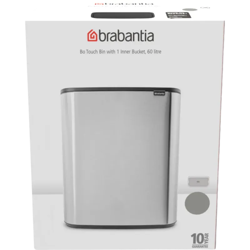 Spedito Oggi Bo Touch Bin - Pattumiera 60 L con Inserto in Plastica,Soft Grey