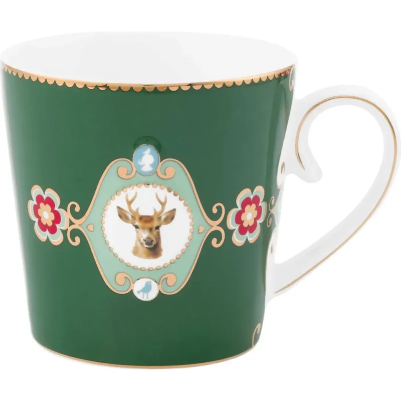 Love Birds - Tazza Deer Dark Green,Large Non Perdere