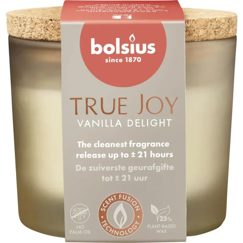 True Joy - Candela Profumata con Tappo in Sughero,Vanilla Delight Spedito Oggi