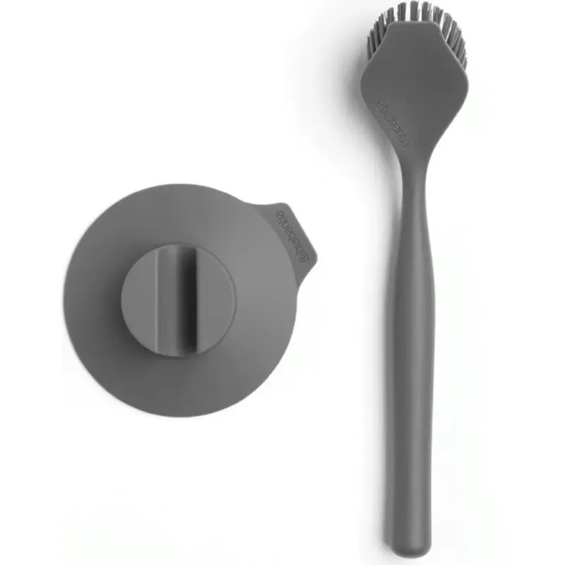 Novità Spazzola Lavapiatti con Ventosa,Dark Grey