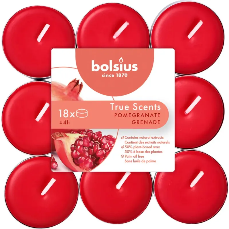 Prezzo Basso True Scents - Lumini Profumati 4h (18 Pezzi),Pomegranate