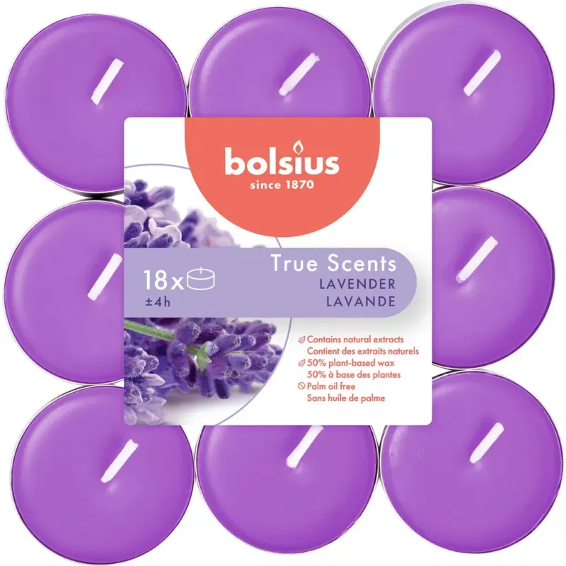 Offerta Limitata True Scents - Lumini Profumati 4h (18 Pezzi),Lavender