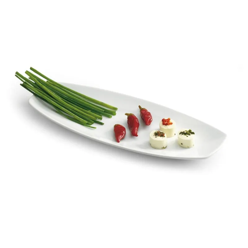 Prezzo Ridotto Vassoio rettangolare cm 28x12 Bianco Porcellana Bianco