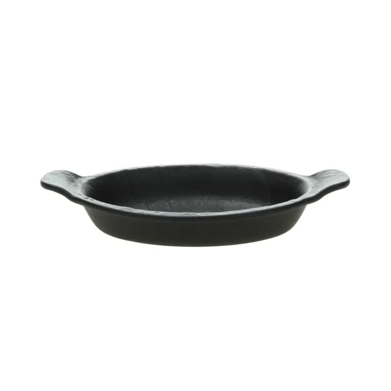 Ovale forno nr. 2 manici cm 20,5 Black Porcellana Nero Affare