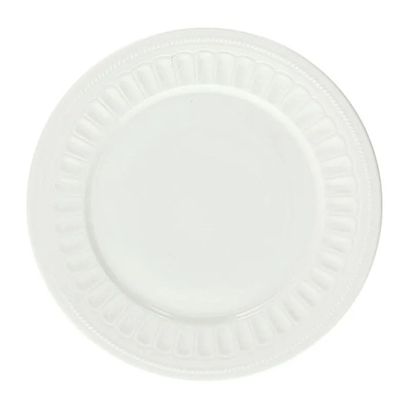 Soddisfatti O Rimborsati Piatto piano cm 27 Bianco New Bone China Bianco